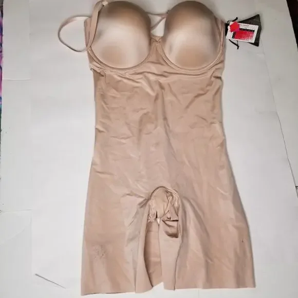 SPANX Suit Your Fancy Strapless Cupped Mid-Thigh NWT size XL in Nude 38803